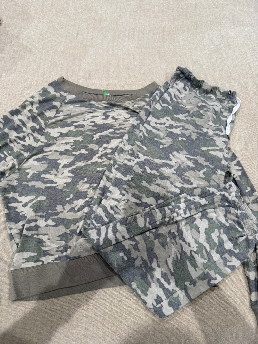 Honeydew camo pjs